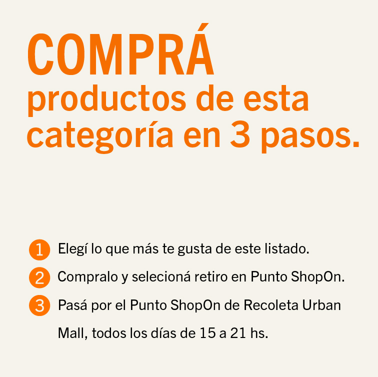 Pasos para comprar en Retiro Flash, seleccionar un producto de la categoría last minute, agregarlo al carrito y retirarlo a partir de las 15 hs hasta las 21 hs por el stand ShopOn ubicado en El Solar.